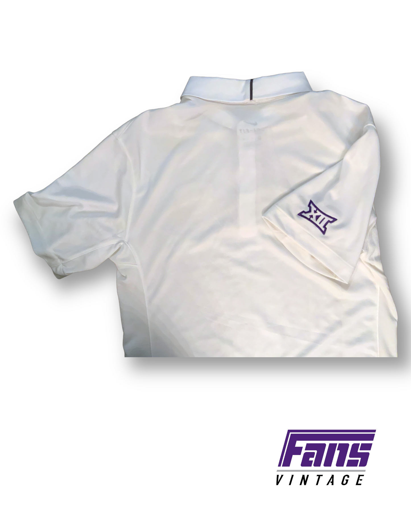 New with tags! TCU Team-Issue Coach's Sideline Polo - Frosty White Nike with embroidered logos