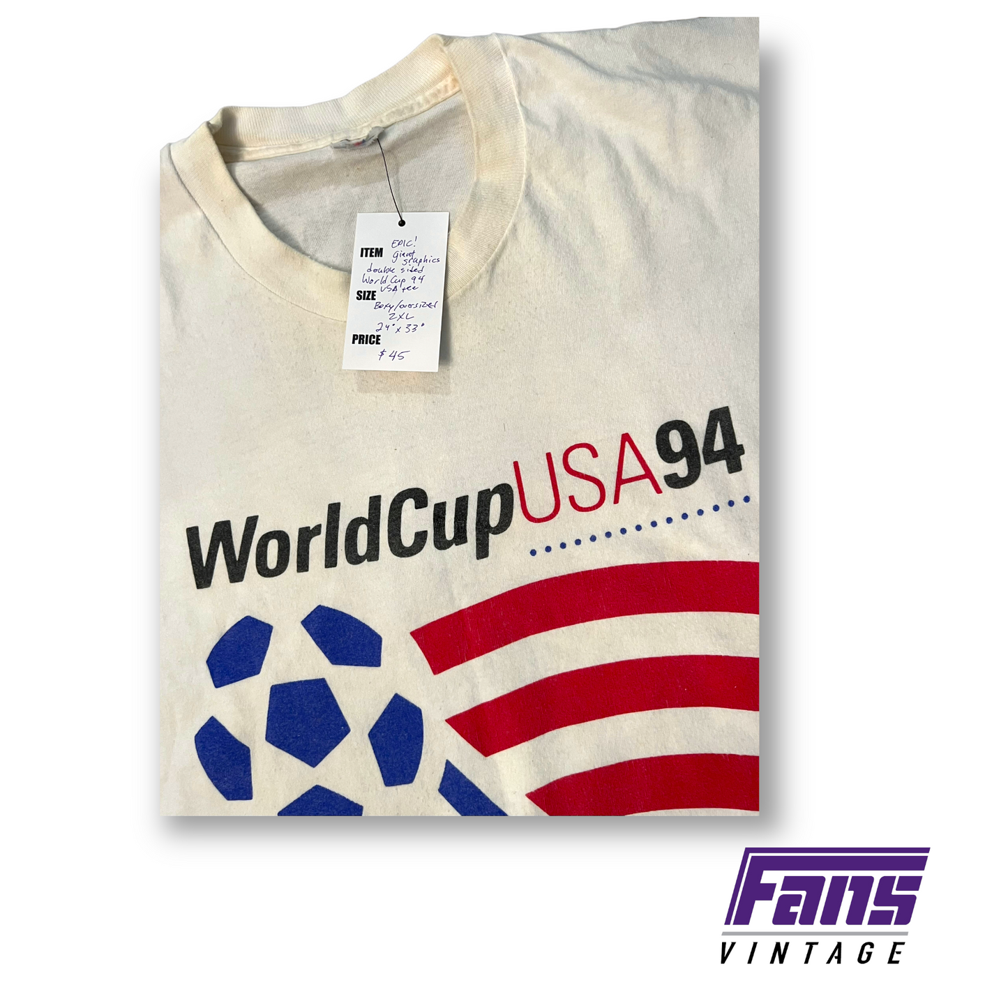 Vintage World Cup Tee with GIANT double sided graphics!