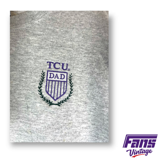 90s vintage TCU dad crewneck sweater- Cool TCU Dad Logo