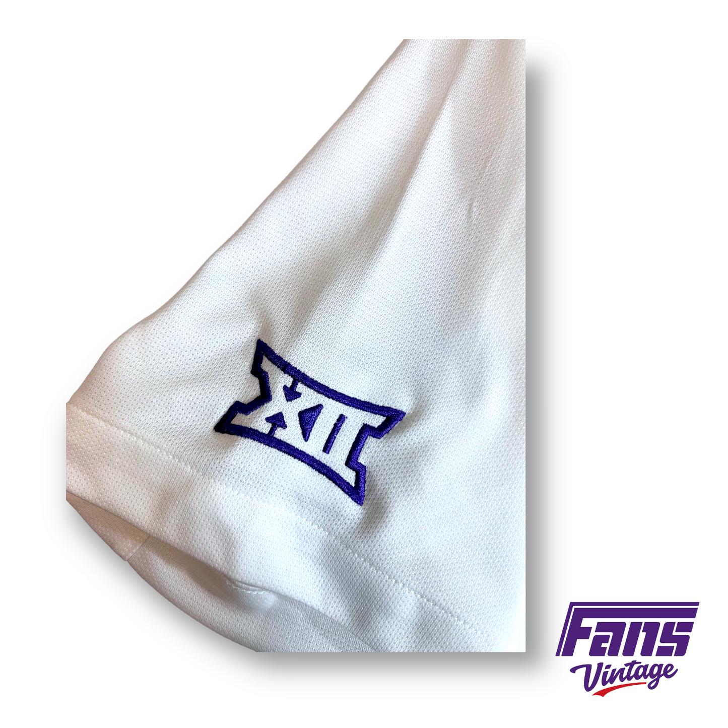 New with tags! TCU Team-Issue Coach's Sideline Polo - Frosty White Nike with embroidered logos