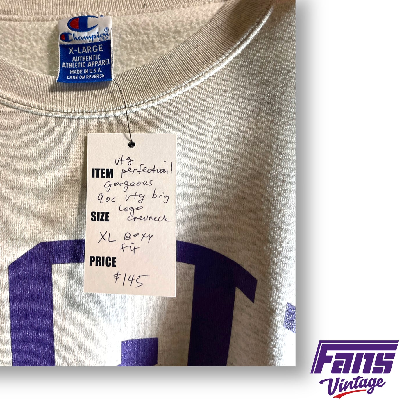 90s Vintage TCU Crewneck Sweater - BIG LOGO!