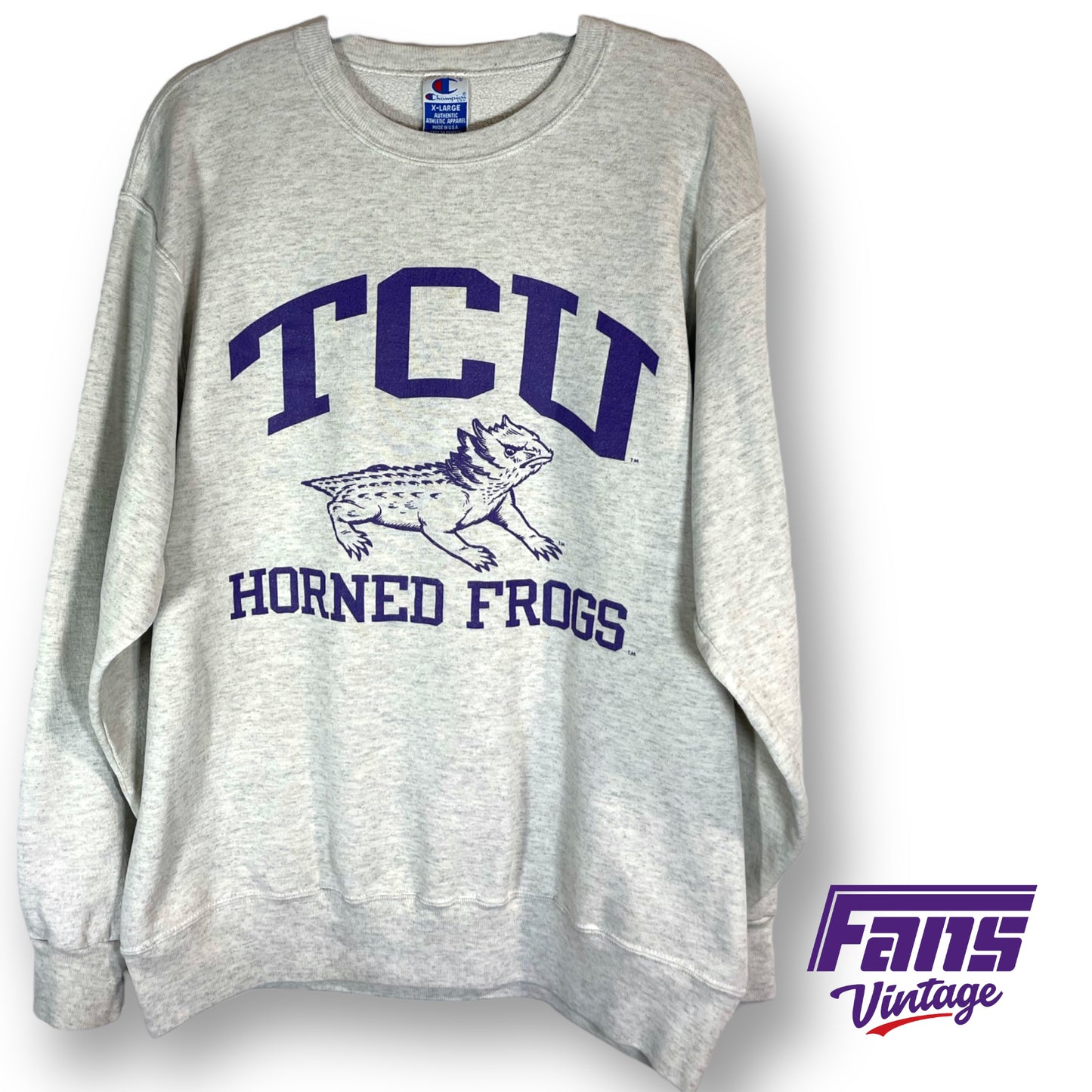 90s Vintage TCU Crewneck Sweater - BIG LOGO!