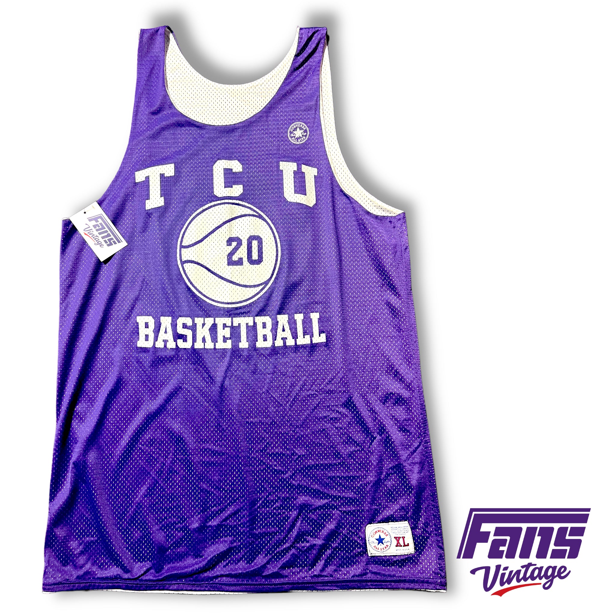 Vintage TCU Basketball Jersey - Insane Player Worn Reversible