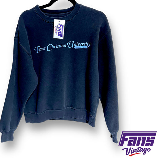 Vintage TCU Crewneck - Y2K with Black/Baby Blue Colorway!