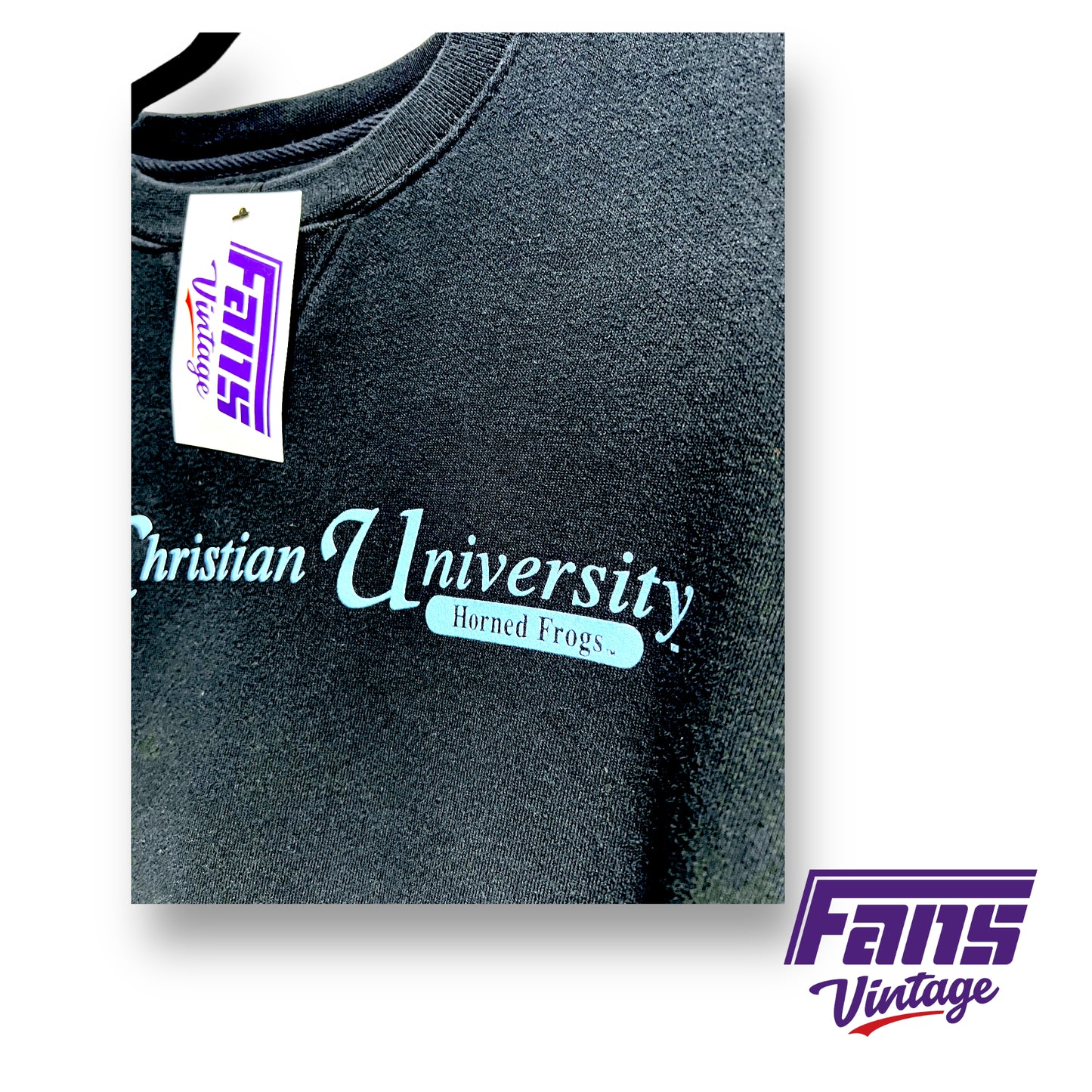 Vintage TCU Crewneck - Y2K with Black/Baby Blue Colorway!