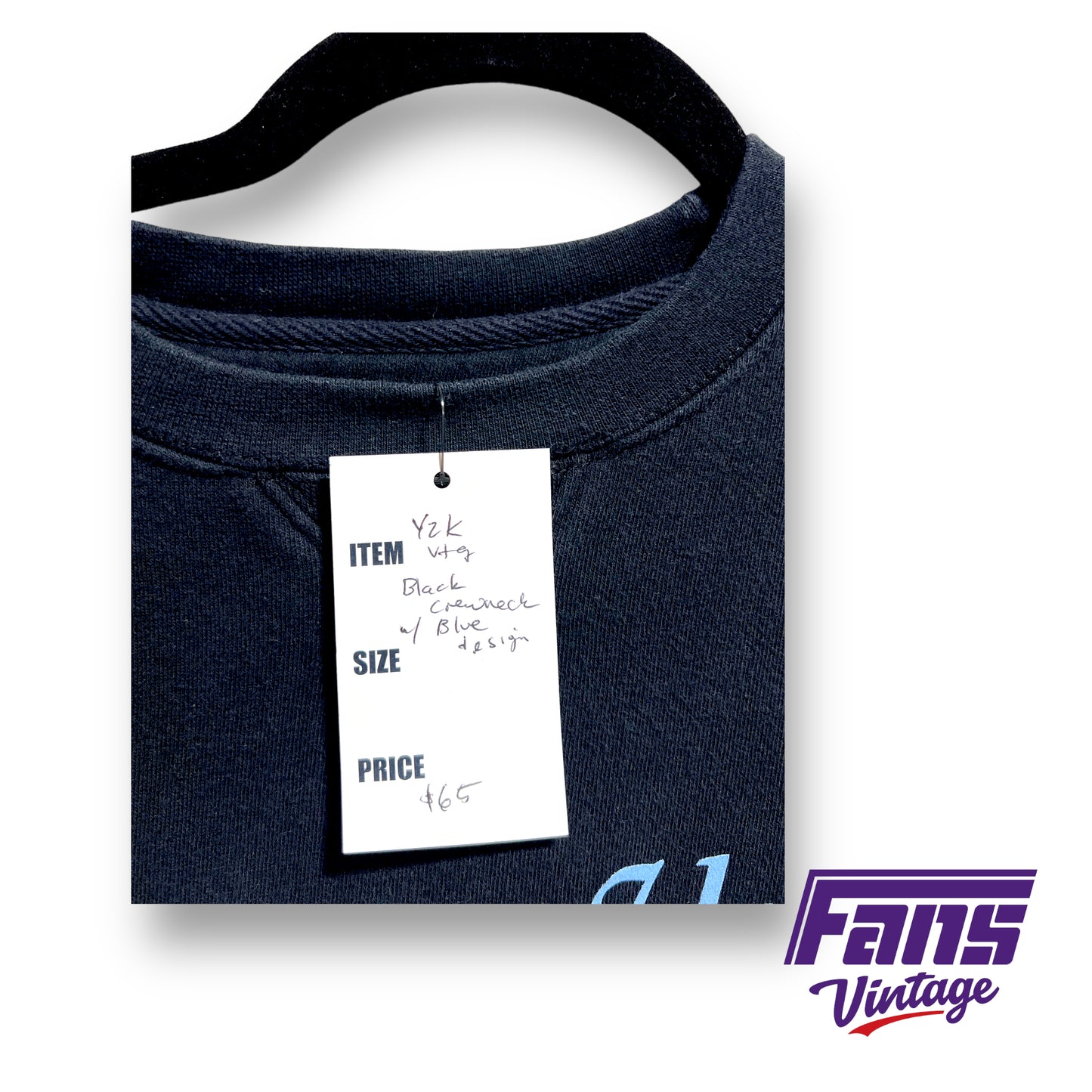 Vintage TCU Crewneck - Y2K with Black/Baby Blue Colorway!