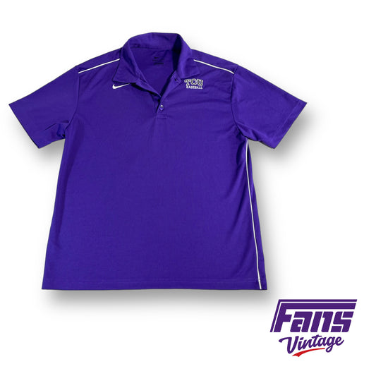 Nike TCU Baseball team issued dri-fit polo