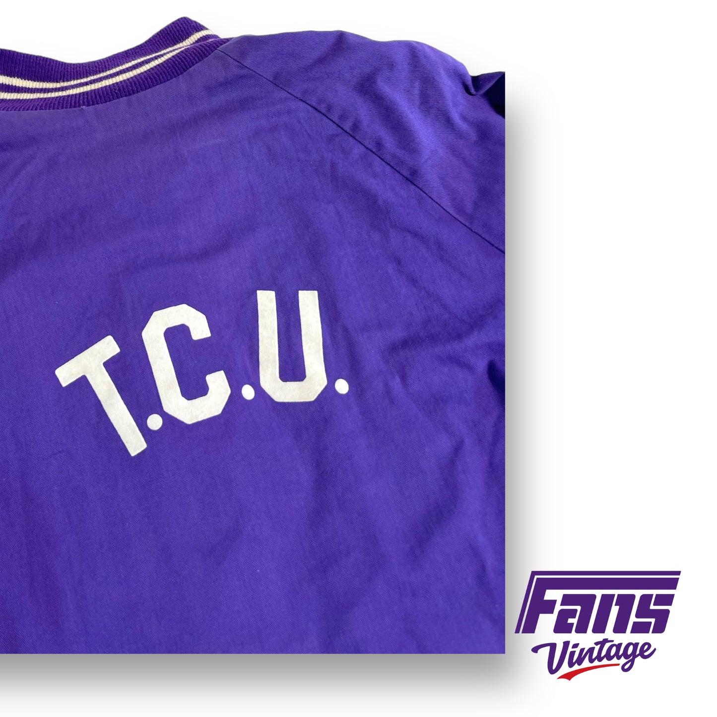 80s vintage TCU twill bomber style jacket