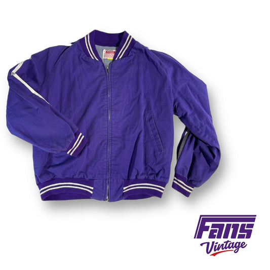 80s vintage TCU twill bomber style jacket