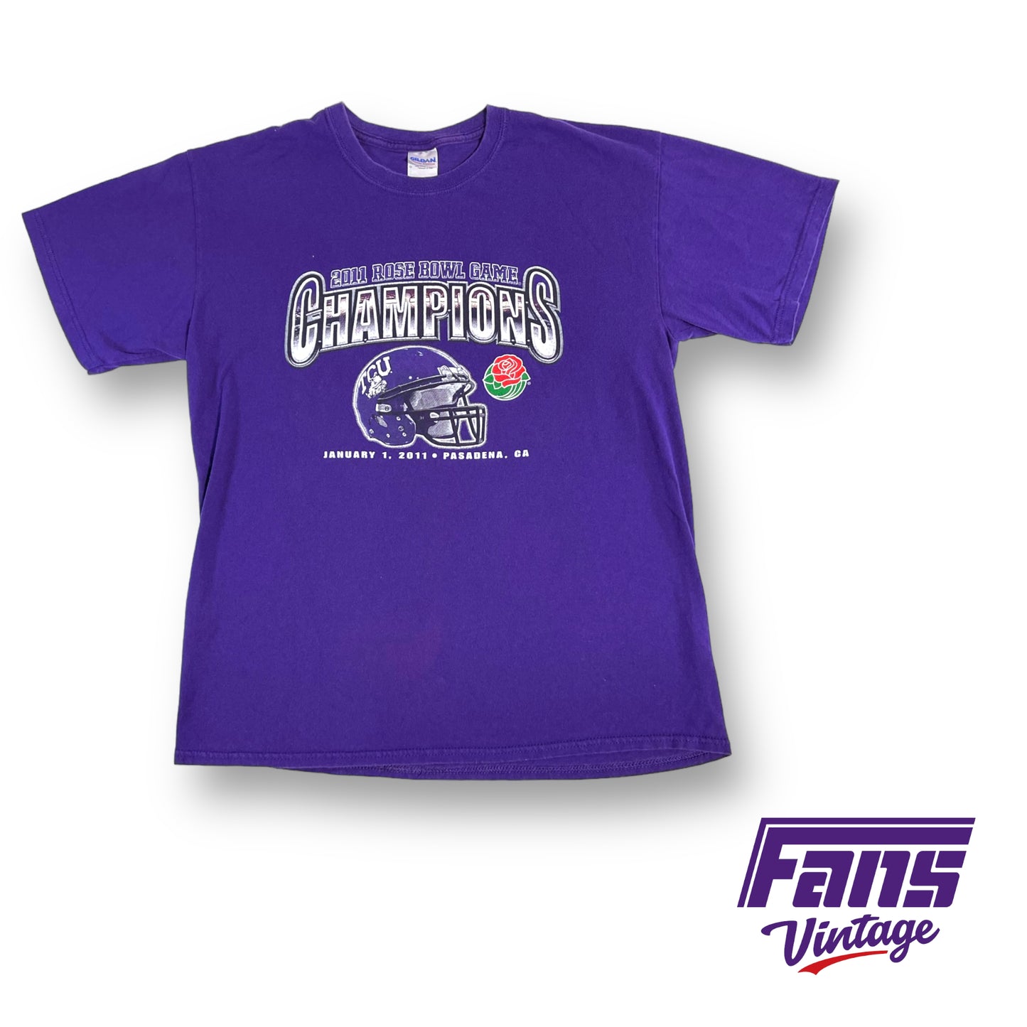 2011 TCU Rose Bowl Champions helmet design t-shirt