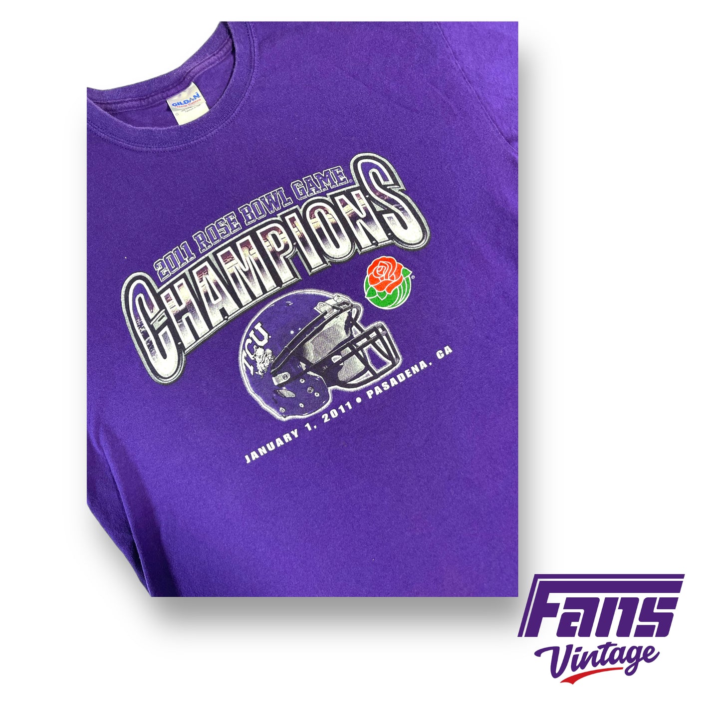 2011 TCU Rose Bowl Champions helmet design t-shirt