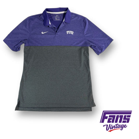 Nike TCU team issued purple/gray polo