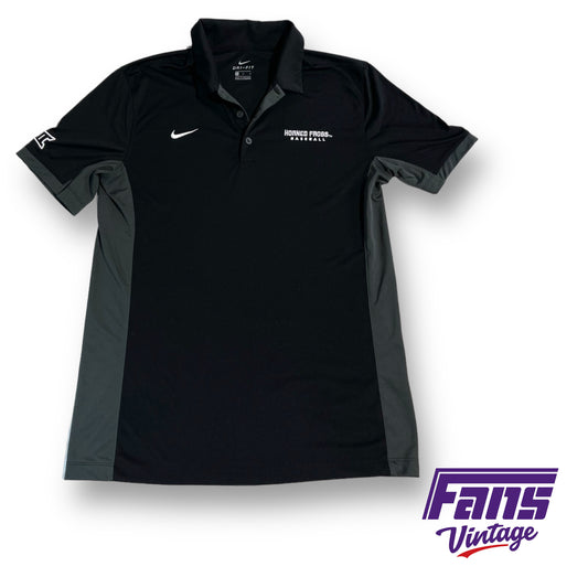 Nike TCU 'Horned Frogs' Baseball team issued dri-fit polo