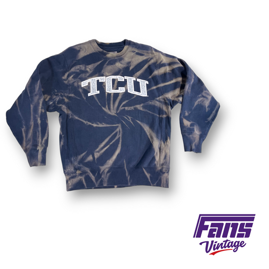 Vintage TCU reverse tie dye crewneck sweater