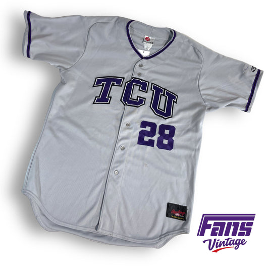 Y2K TCU Baseball game worn fully stitched jersey