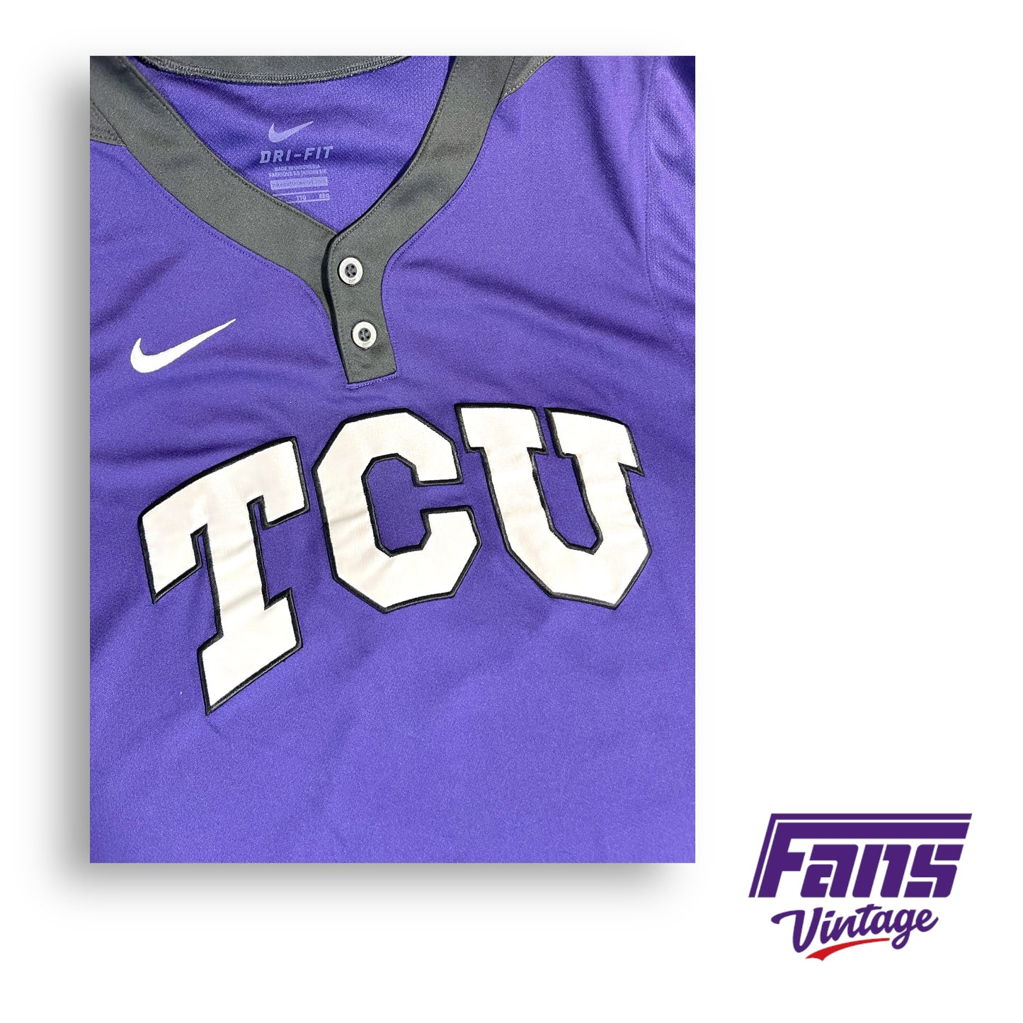 Nike TCU Baseball game worn jersey - Fully Stitched