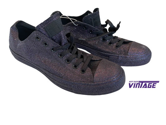 Converse low top sparkle black sneakers