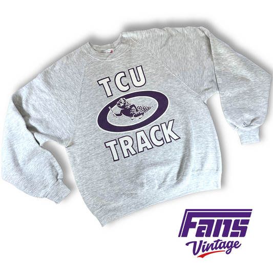 90s Vintage TCU Crewneck - Track Team Raglan Sweater