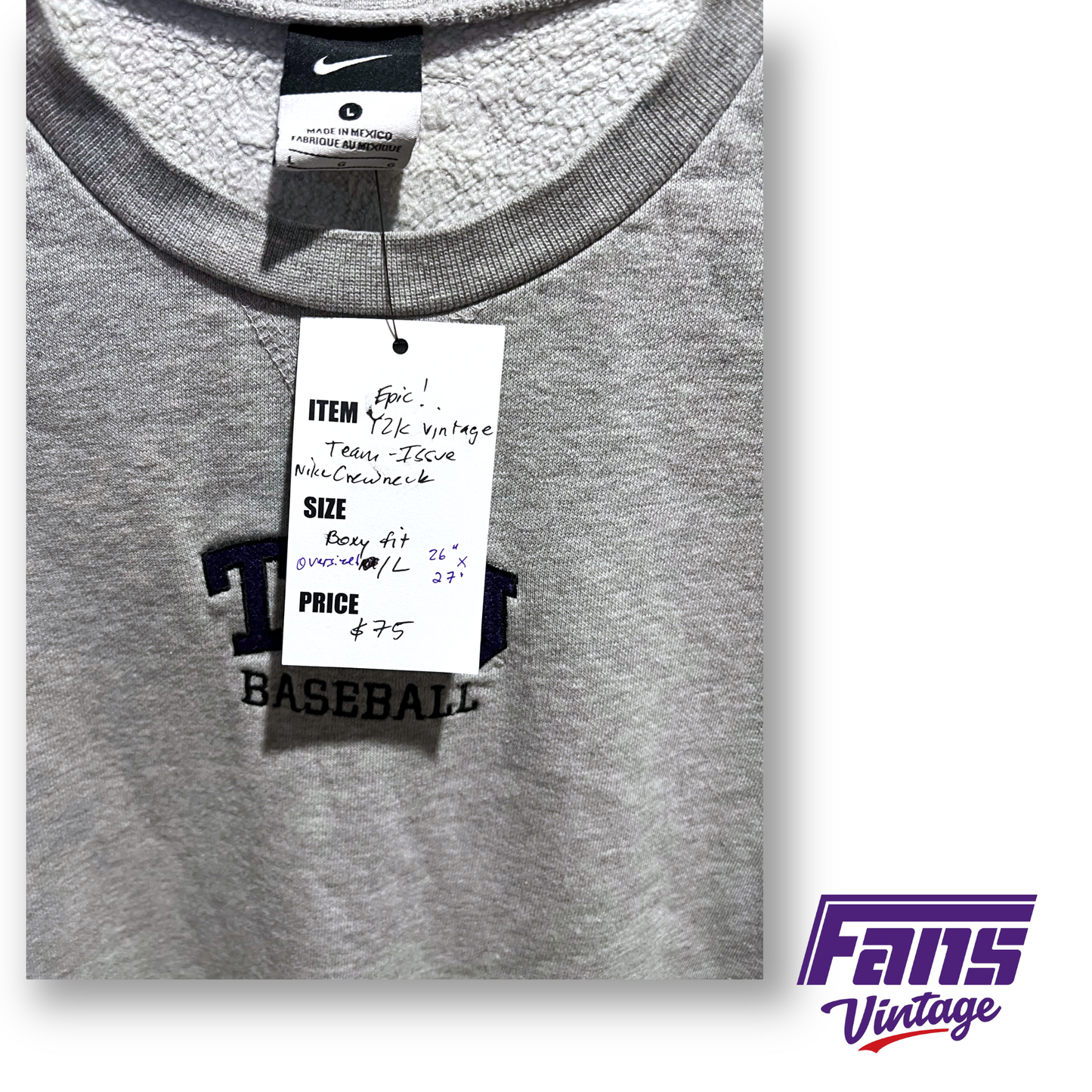 Vintage TCU Baseball Crewneck - Team Issued!