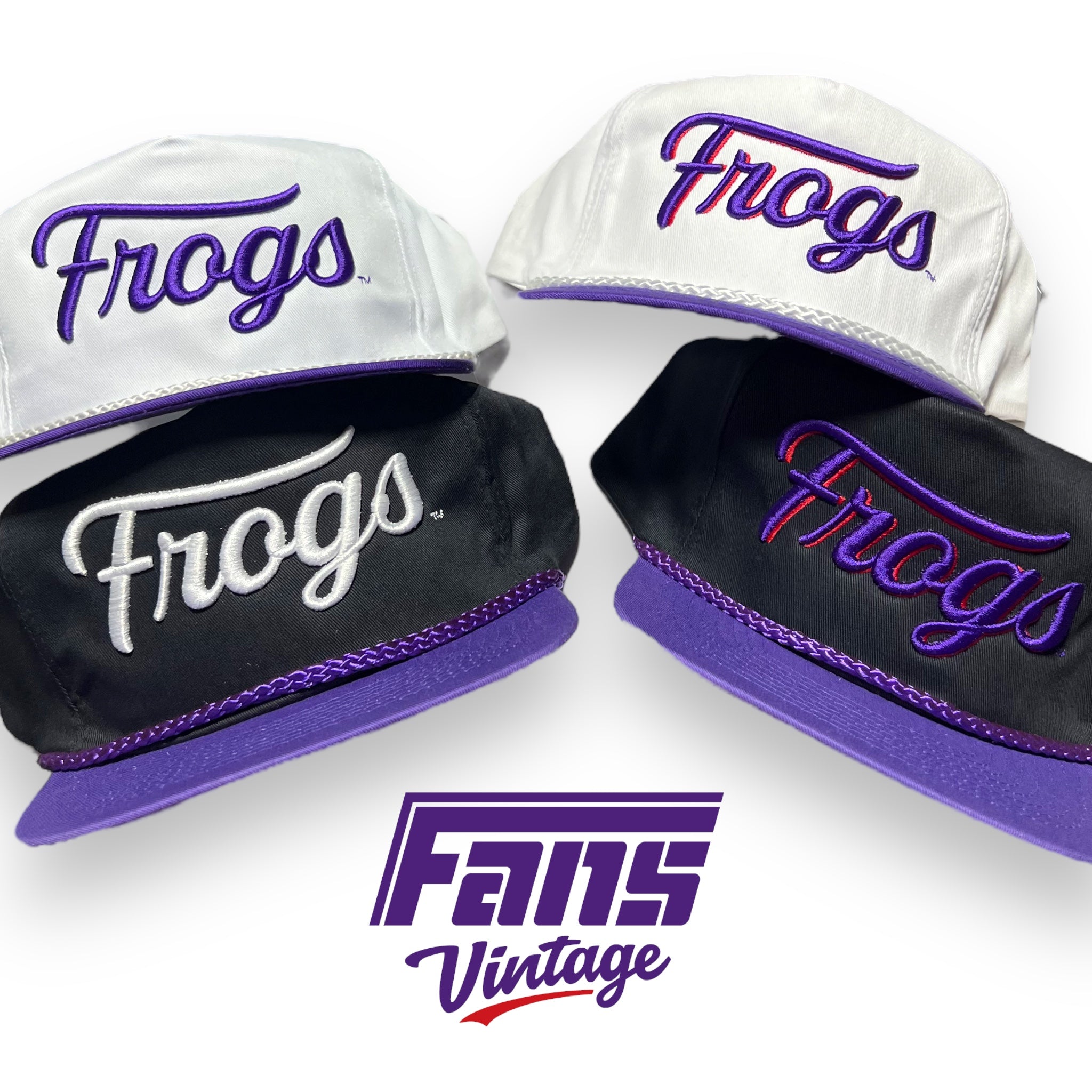 Vintage Rattle Ropes Hat Fans Vintage Original 90s Vintage TCU Rope Hat - 4 Colors!